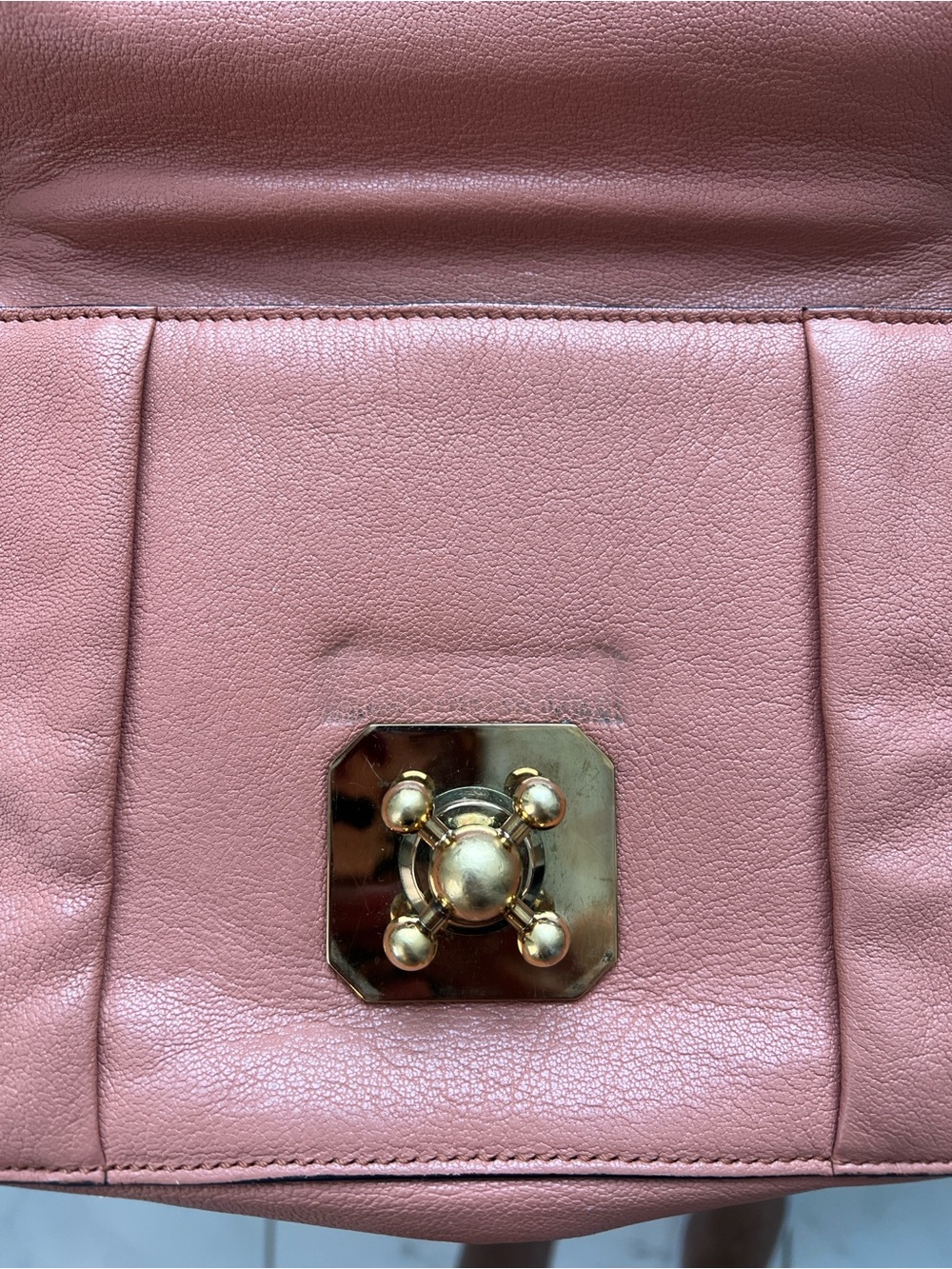 Authentic Chloe Elsie shoulder/crossbody bag with Gold Hardware, rust-clay color - Picture 11 of 13